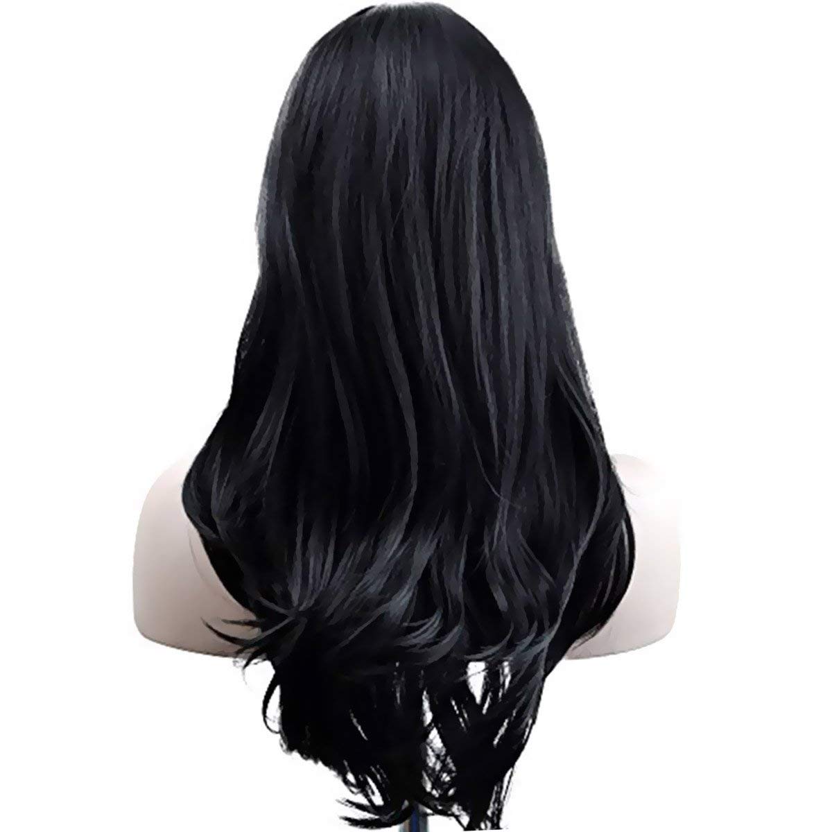 Akstore 28 inch Fashion Wigs Long Wavy Curly Hair Cosplay Wig & Wig Cap (Black)