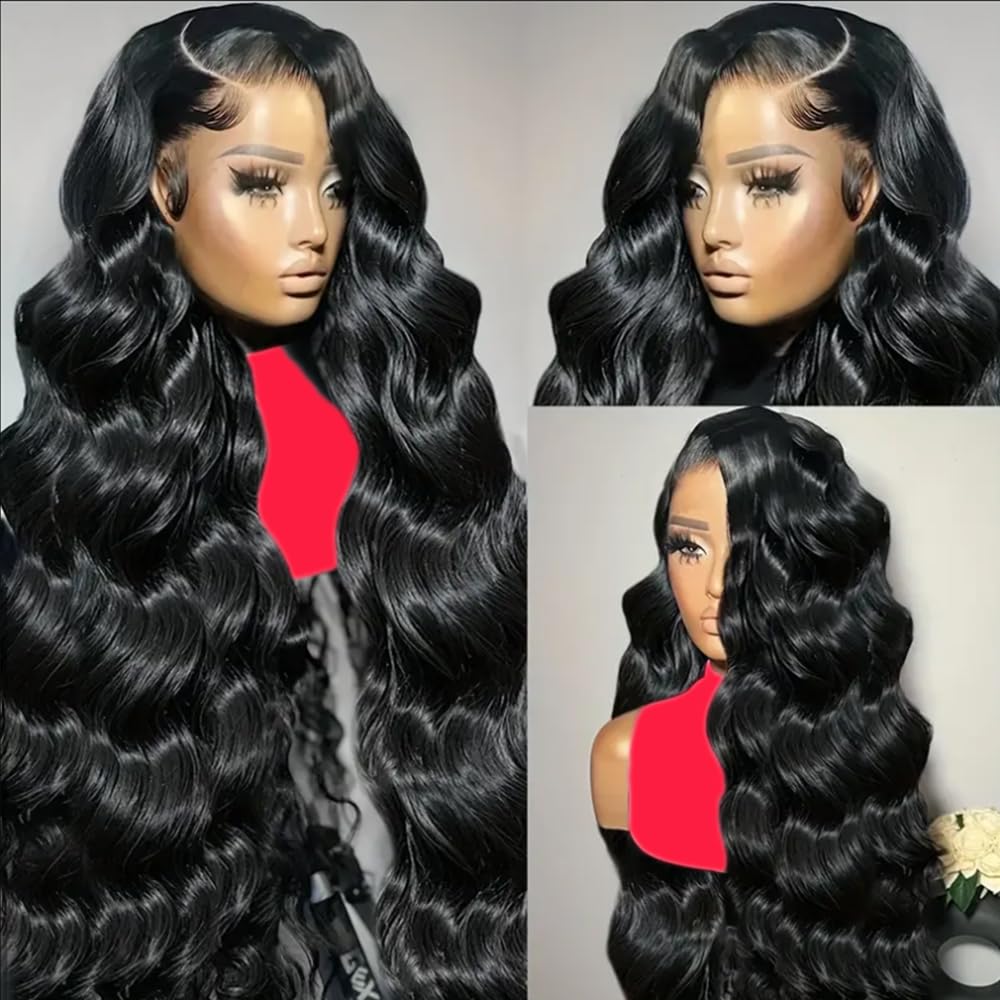 Yilike 28 Inch 13x6 Lace Front Wigs Human Hair Pre Plucked Body Wave HD Lace Front Wigs Human Hair 180% Density Frontal Glueless Wigs Human Hair with Baby Hair