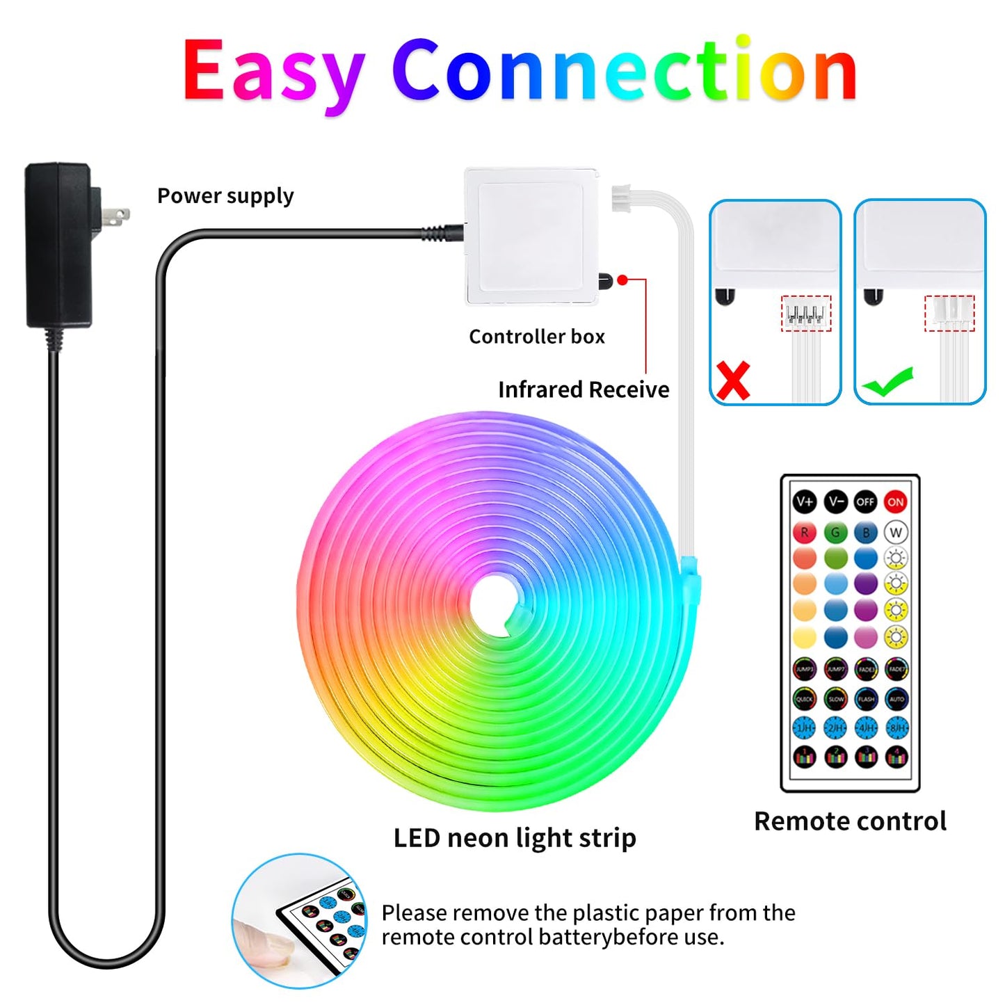 segrass 32.8ft LED neon Lights with Remote APP Control IP65 Waterproof Flexible Neon Strip Lights 24V RGB Rope Lights for Bedroom Room Outdoors Decor