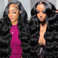 Glegov 13x6 Lace Front Wigs Human Hair Pre Plucked 28 Inch Body Wave Lace Frontal Wigs Human Hair 210% Density HD Skin-Like Lace Front Wig Glueless Wigs Human Hair Wear and Go Body Wave Wig for Women