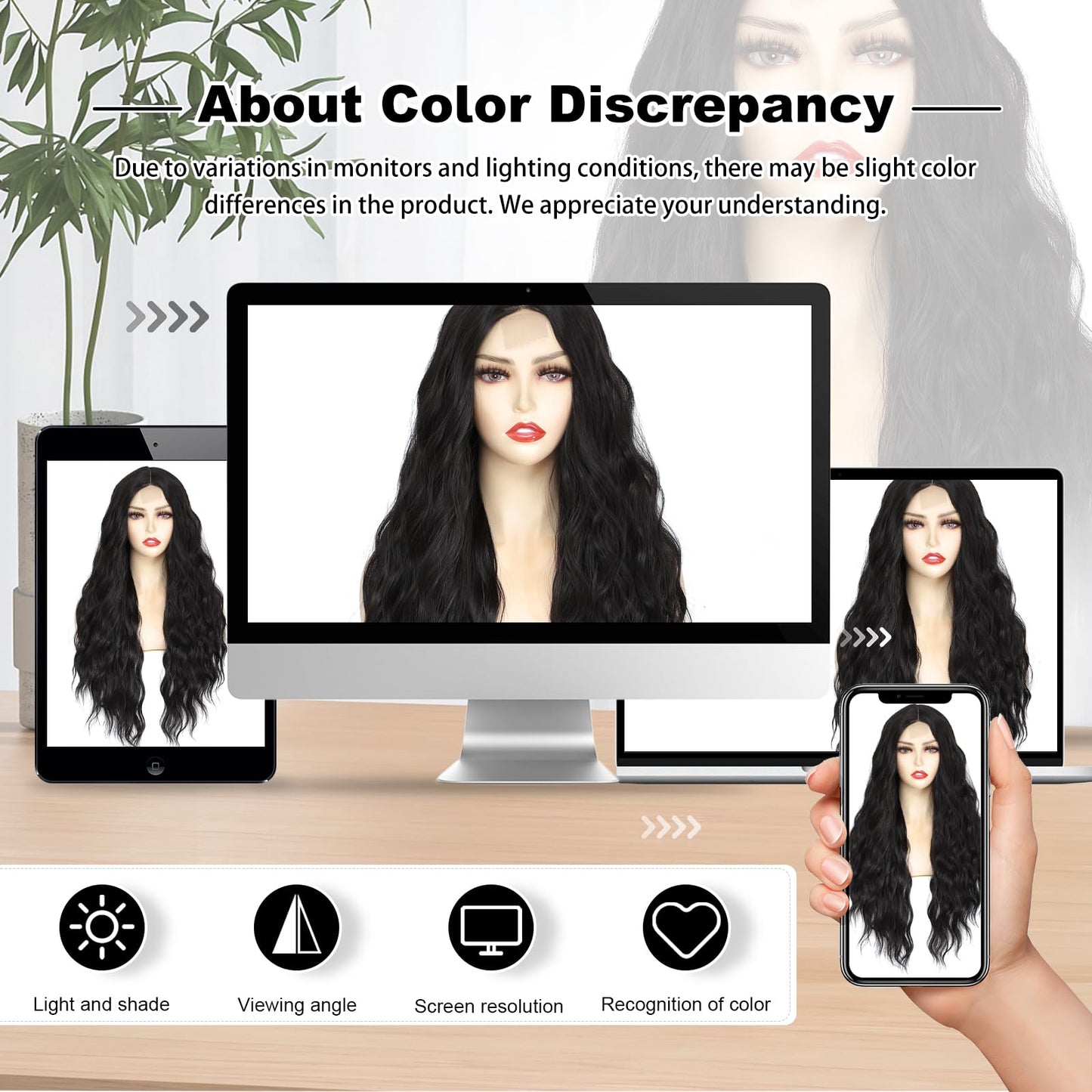 BUPPLER Cosplay Long Black Wig 28 Inch Middle Part Synthetic Wig Realistic Gifts Party Wigs for Women Daily Use Colorful Wigs (Black)