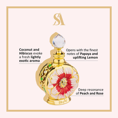 Swiss Arabian Layali Rouge - Luxury Arabian Perfume Oil from Dubai - Long Lasting Arabian Perfume for Women - Exotic, Fruity, Floral, Alcohol Free EDP - 0.5 oz