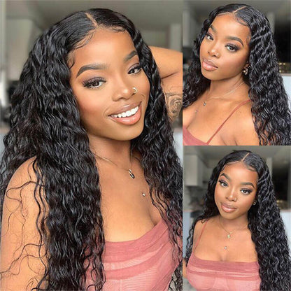 Mairead 28 Inch Curly Wig Long Wigs for Black Women Loose Deep Wave Lace Front Wig 4'' Simulated Scalp Middle Part Synthetic Natural Crimps Curls Hair Replacement Wigs