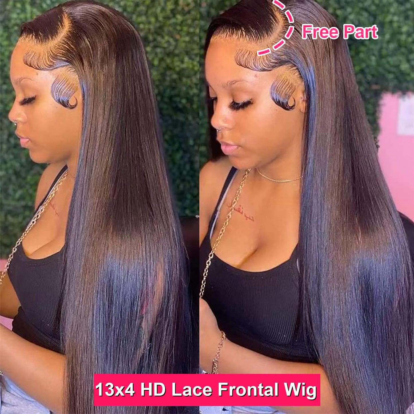 Queen Story 13x4 Lace Front Wigs Human Hair Pre Plucked with Baby Hair 180% Density Brazilian Straight Human Hair Wigs for Black Women 9A Glueless HD Lace Frontal Wigs (20inch, Natural Color)