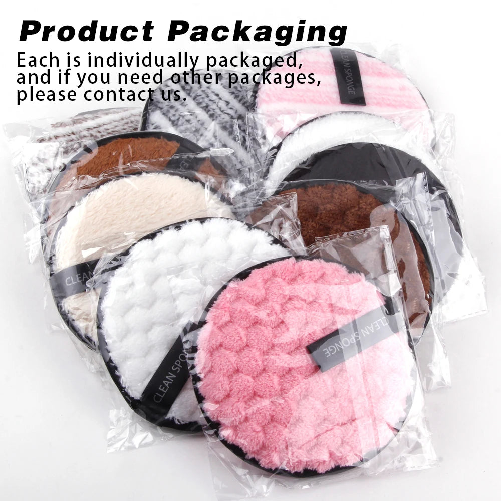 4pcs Reusable Discs Makeup Remover Pads Microfiber Cloth Face Cleansing Towel  Skin Care Washable Sponges Puff Clean Cosmetic