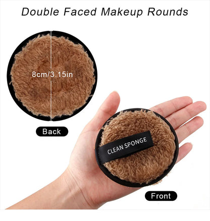 4pcs Reusable Discs Makeup Remover Pads Microfiber Cloth Face Cleansing Towel  Skin Care Washable Sponges Puff Clean Cosmetic