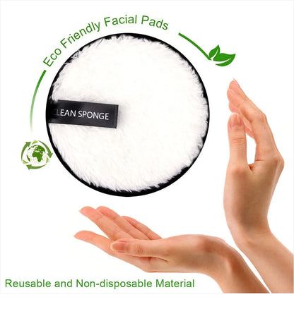 4pcs Reusable Discs Makeup Remover Pads Microfiber Cloth Face Cleansing Towel  Skin Care Washable Sponges Puff Clean Cosmetic