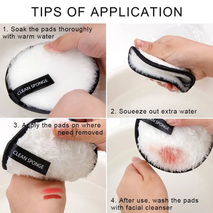 4pcs Reusable Discs Makeup Remover Pads Microfiber Cloth Face Cleansing Towel  Skin Care Washable Sponges Puff Clean Cosmetic