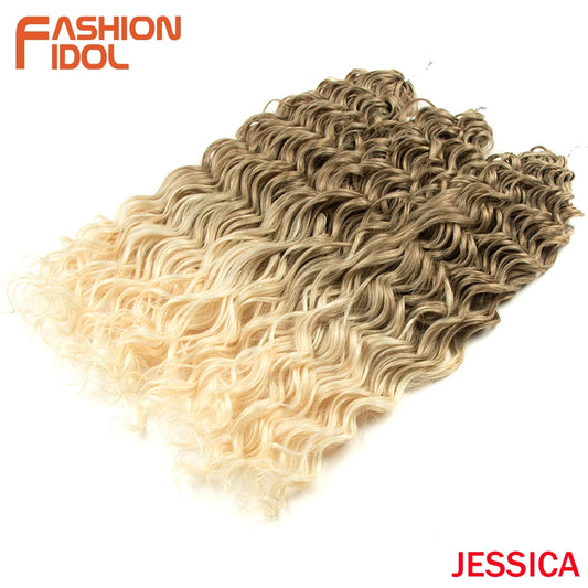 Jessica Hair Deep Wavy Twist Crochet Hair Synthetic Curly Hair Crochet Braids High Temperature Fiber Braiding Hair Extensions