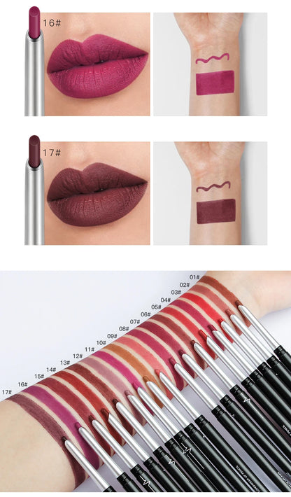 Pudaier Matte Lip Liner Pencil Waterproof Nude Sexy Lipstick Long-lasting Women Makeup Eyes Lipliner Contour Crayon Levre