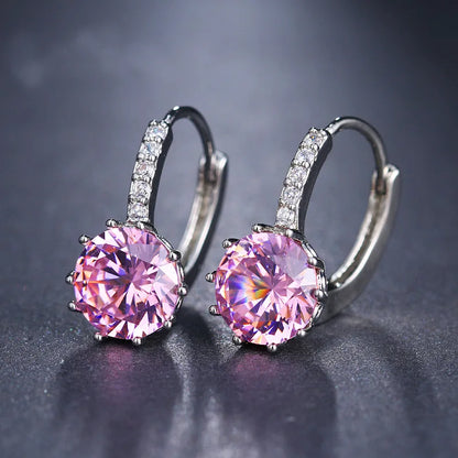 Ekopdee 2022 New Trendy Hoop Earrings For Women Luxury Square Cubic Zirconia Chunky Huggie Earrings Female Bride Wedding Jewelry