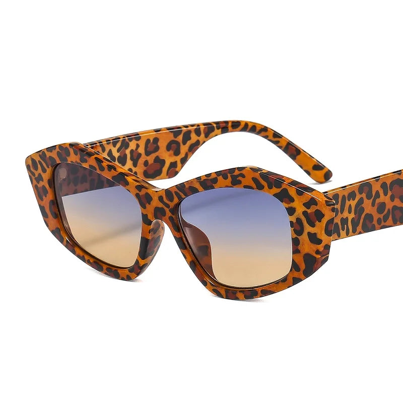 2021 New Fashion Cat Eye Sunglasses Women Men Cool PC Gradients Lens Leopard Zebra Pattern Trend Vintage Casual Sunglasses UV400