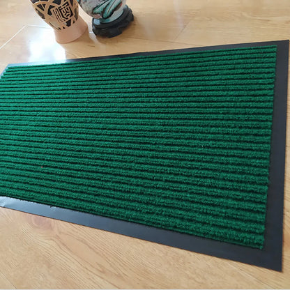 Heavy Striped Floor Door Mats Entryway Welcome Mats Outdoor Indoor Entrance Doormat Waterproof Low Profile Anti-Skid Rubber Back