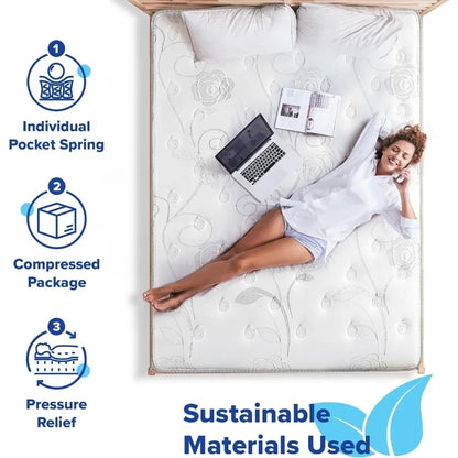 13 Inch Hybrid Mattress Bed Mattresses CertiPUR-US Certified Queen Size Mattress Gel Infused Memory Foam Matress Bed-in-a-Box