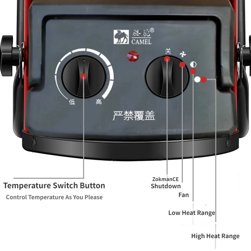 2000W 3000W Portable Industrial Electric Heater Thermostat Air Warmer Radiator Room Fast Heat 3 Gear Adjust Overheat Protection