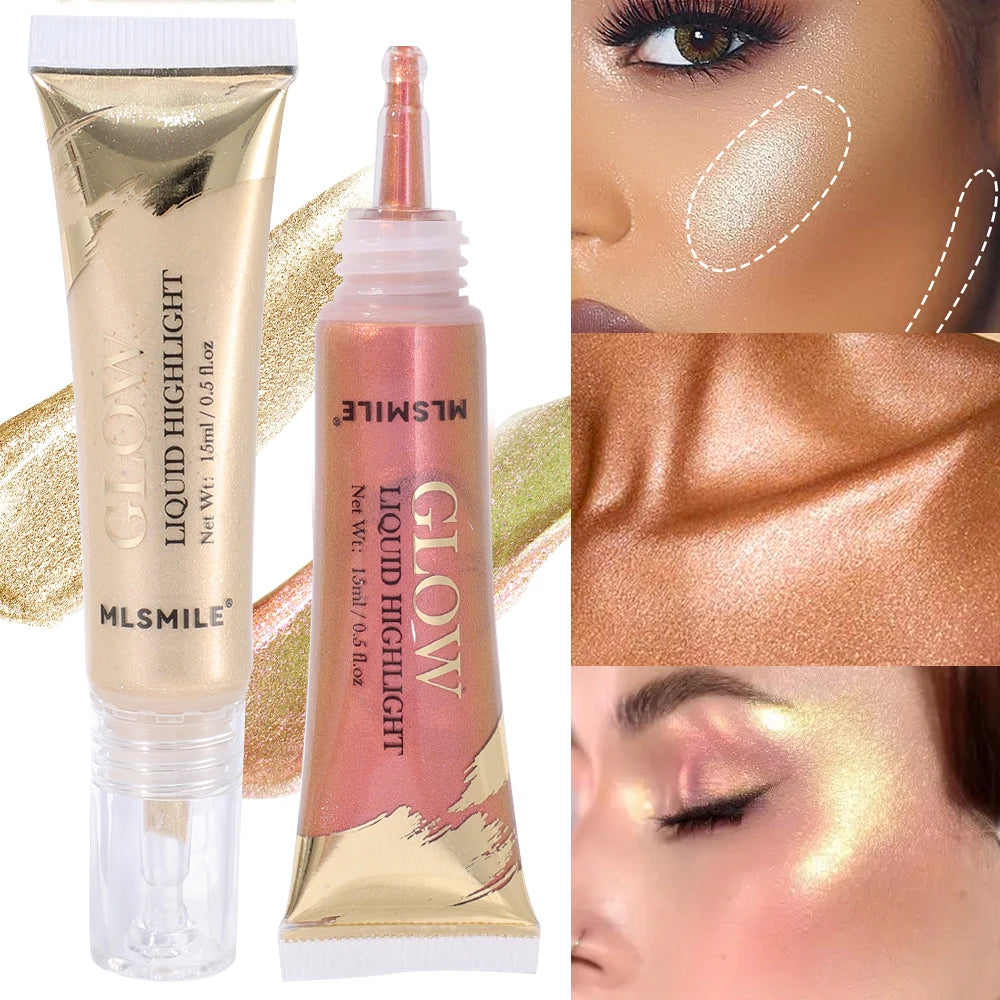 Liquid Highlighter Face Contouring Pearlescent Makeup Brightening Bronzer Glow Body Face Contour Shimmer Illuminator Cosmetics