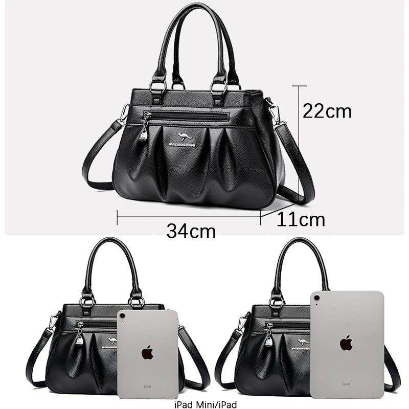 Female Handbag Luxury brands Women Bags Designer high-capacity Soft Leather Shoulder Crossbody Bags for Women Tote Bag 3 layers