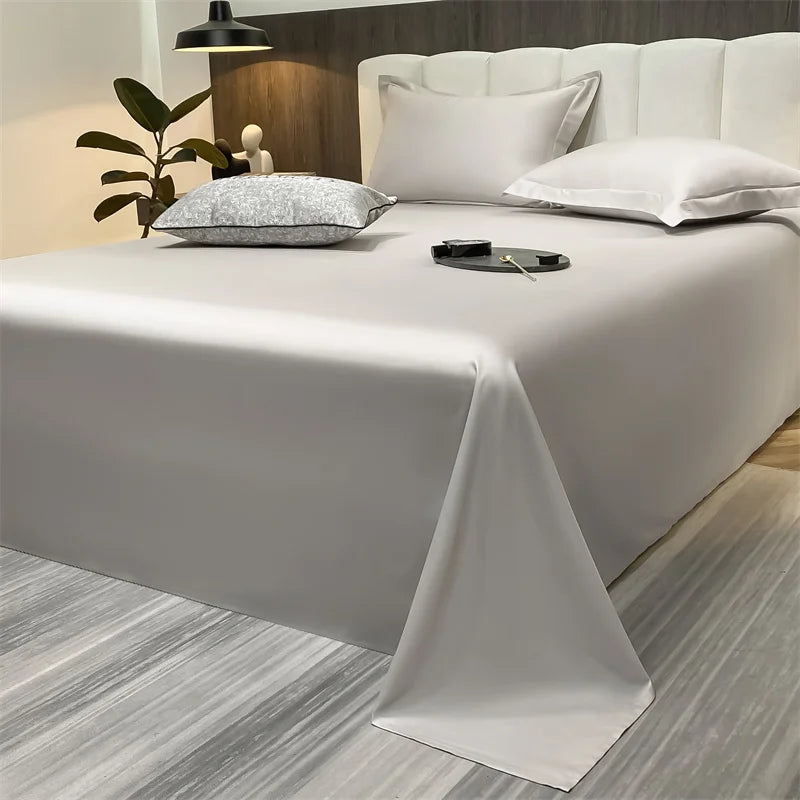 Soft Egyptian Cotton Bed Sheet Home Textile Luxury 400TC 100% Cotton Flat Sheets Bed Linen Single Queen King Size Bedspreads