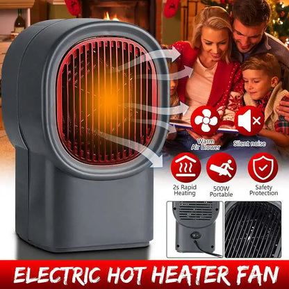 220V Stove Radiator Warm Portable Electric Heater 500W Safe Quiet Ceramic Fan Heater Plug In Air Warmer Led Heater