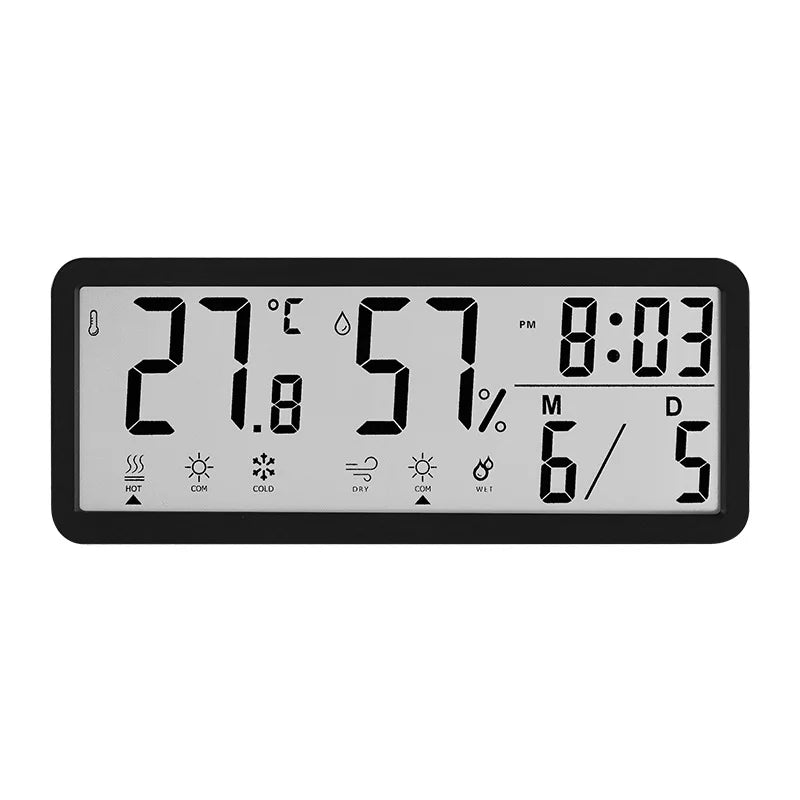 Digital Wall Clock LCD Screen Time Week and Temperature Display Electronic Clock Modern Desktop Alarm Clock Bedroom Home Decor