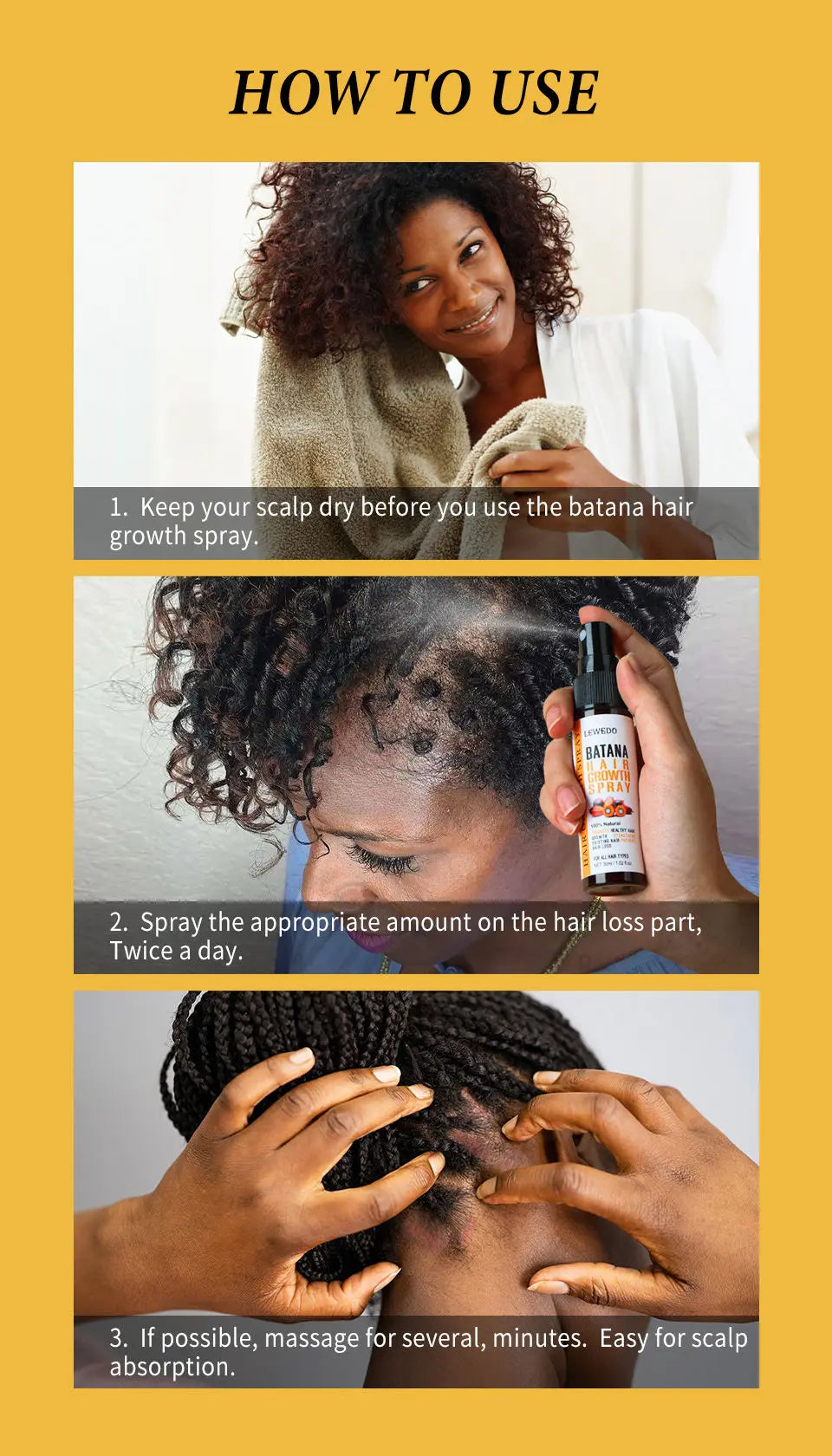 Fast Hair Growth Oil Africa Crazy Traction Alopecia batana Hair Mask Anti Hair Break Hair Strengthener Hair Loss Treatment Spray