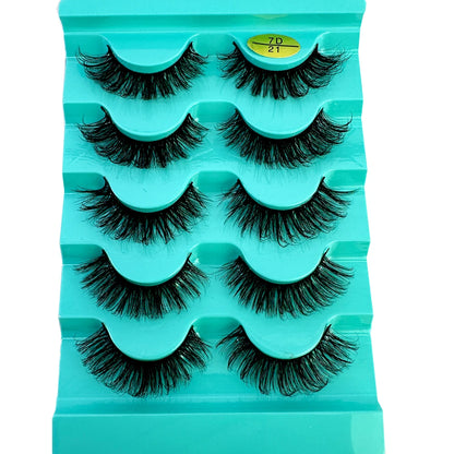 Cat eye Eyelashes 3D Natural False Lashes D Curl Fluffy Soft Cross 5 pairs Manga Lashes Wispy Natural Eyelash Extension Makeup