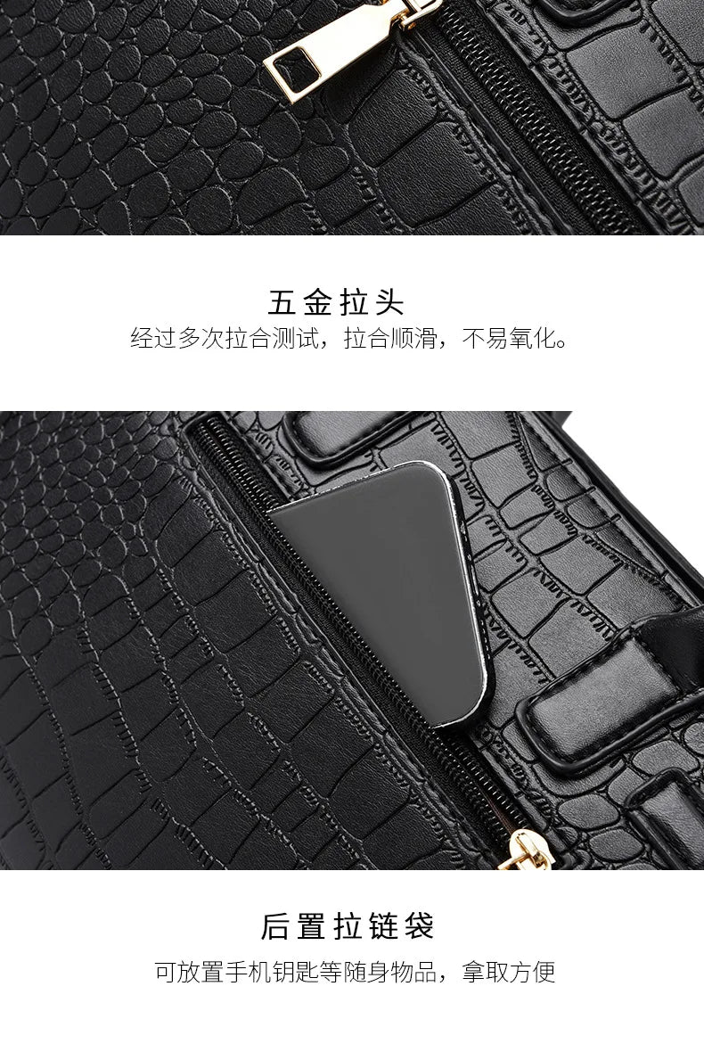 Leather Women Messenger Bags Crocodile Female Crossbody Shoulder Hand Bags for Women 2024 High Quality Ladies Simple Handbags