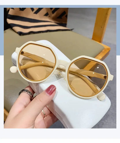 Fashion Style All-match Trend Sunglasses Personalized Round Frame Sunglasses Ins Trend Candy Color Big Frame Sunglasses