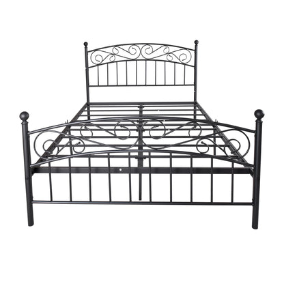 Queen  Size 2022 New Metal Bed Frame Platform Mattress Foundation with Headboard and Footboard for Bedroom Furniture