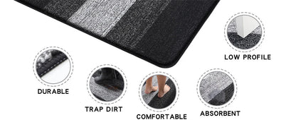 Olanly Door Mat Indoor Non-Slip Entrance Doormat Low Profile Mat Foot Mat Supe Absorbent Welcome Bathroom Rug Front Door Carpet