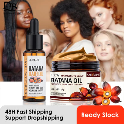 100% Pure Batana Oil for Healthy Hair Treatment Oil Natural Promotes Hair Wellness for Treating Hair Loss Anti-Breakage Hair