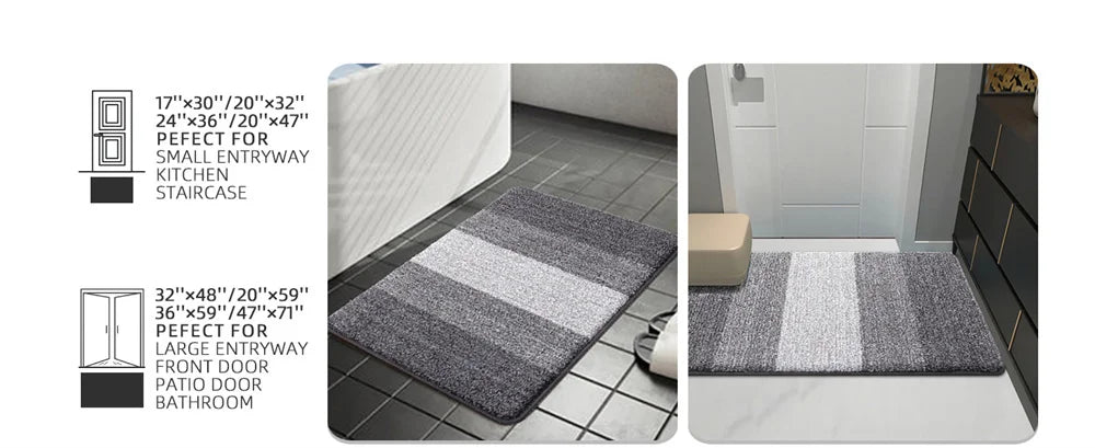 Olanly Door Mat Indoor Non-Slip Entrance Doormat Low Profile Mat Foot Mat Supe Absorbent Welcome Bathroom Rug Front Door Carpet