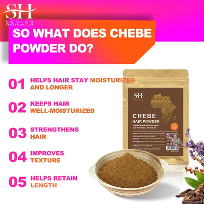 Sevich Hot sale 100g Chebe Powder From Chad 100% Natural Hair Regrowth 2 Month Super Fast Hair Growth Treatment Get Rid of Wigs