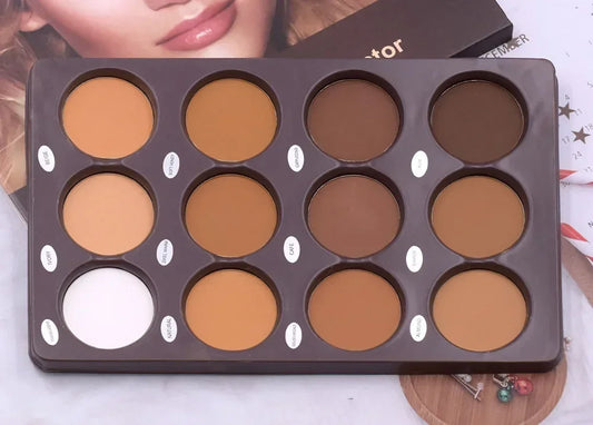 Matte Face Foundation Contour Palette Face Makeup Palette for Women 3D Contouring Shadow Wheel Color Bronze beauty glazed