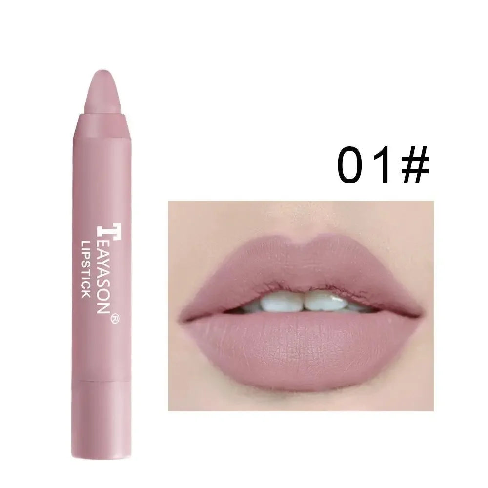 12 Color Waterproof Matte Lipliner Pencil Sexy Red Contour Tint Lipstick Lasting Non-stick Cup Lipliner Pen Lips Makeup Cosmetic