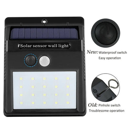 20 LED Solar Light Outdoor PIR Motion Sensor Lights Solar Wall Light Waterproof Emergency Led Light Street Garden Porch Lamp