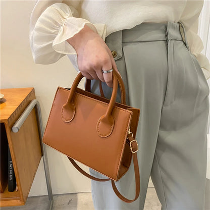 Minimalist Black Small Square Abg, All-Match Top Handle Purse, Classic Shoulder Bag For Work