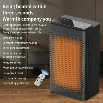 3 Gears PTC Ceramic Heater Portable Fan Heater 110V/220V 1200W Electric Warm Air Blower Home Office Warmer Machine for Winter