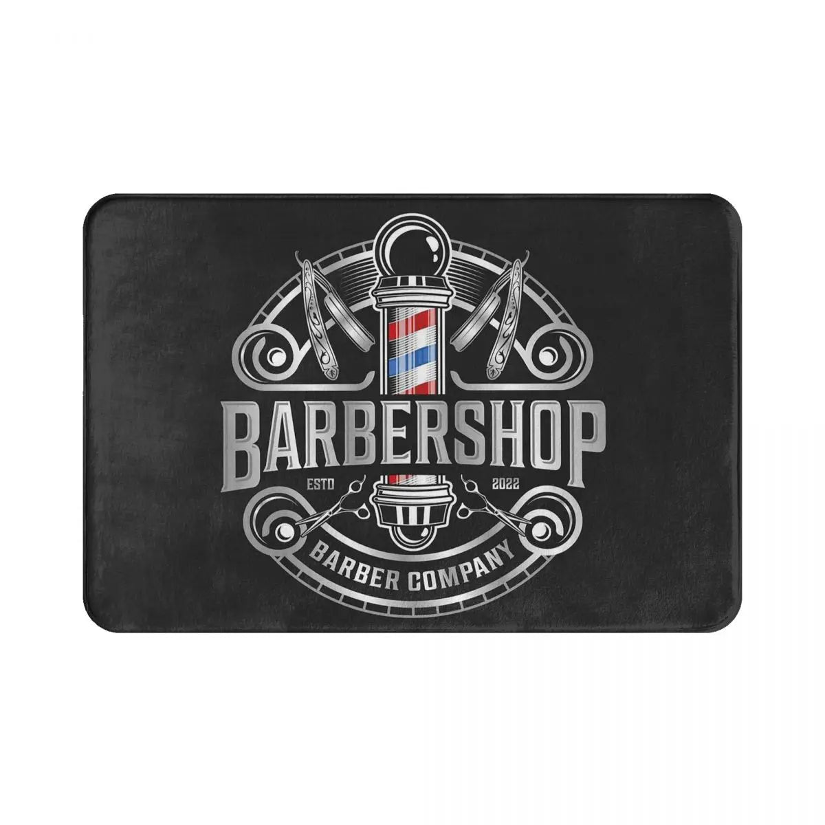 Barber Shop Sign Entrance Doormat Decor Non-Slip Welcome Mats for Home Kitchen Washable Bathroom Floor Mat Balcony Rugs