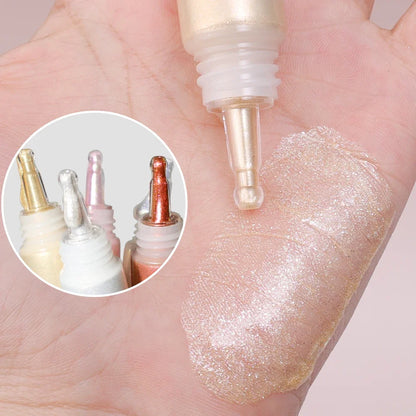 Diamond Glitter Highlighter Liquid Pearlescent Waterproof longlasting Brightening Liquid Highlighter Stick Eyes Makeup Cosmetics