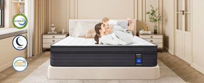 Queen Mattresses - 12 Inch Hybrid Queen Size Mattress in a Box, Gel Memory Foam Queen Matress with Motion Isolation