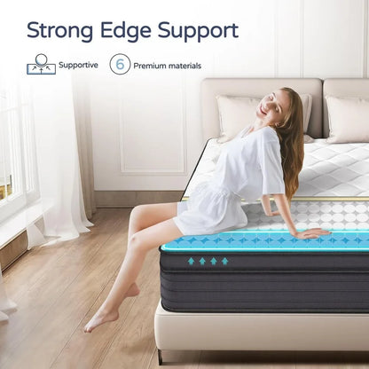 Queen Mattresses - 12 Inch Hybrid Queen Size Mattress in a Box, Gel Memory Foam Queen Matress with Motion Isolation