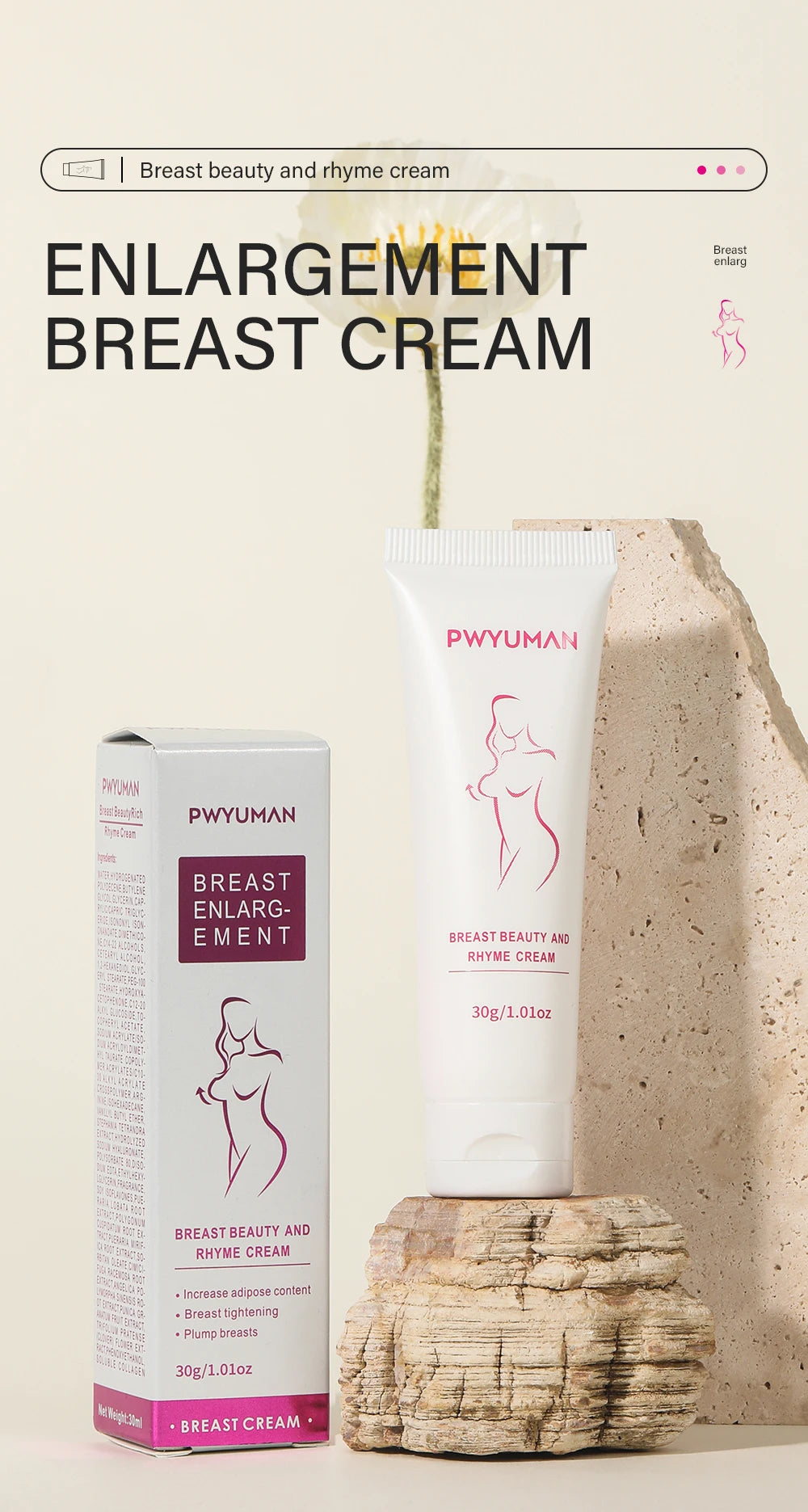 Natural Breast Enlargement Cream Chest Lift Firm Enhancer Care Oil Butt Breast Plump Growth Massage Boobs Bigger Sexy Body Care