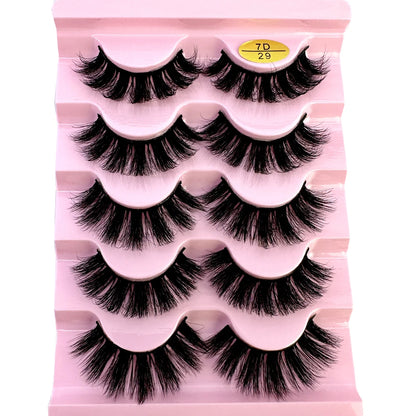 Cat eye Eyelashes 3D Natural False Lashes D Curl Fluffy Soft Cross 5 pairs Manga Lashes Wispy Natural Eyelash Extension Makeup