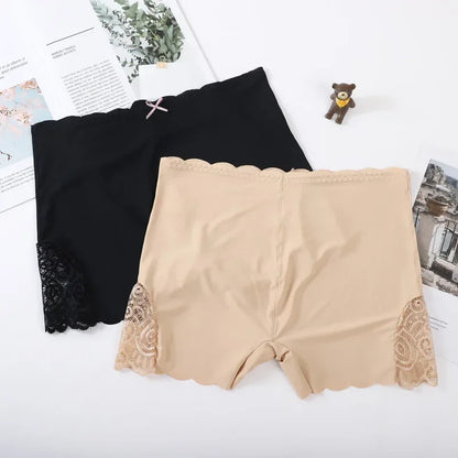 Sexy Lace Edge Soft Seamless Safety Short Pants Under Skirt Shorts Modal Ice Silk Breathable Short Tights Women Underwear