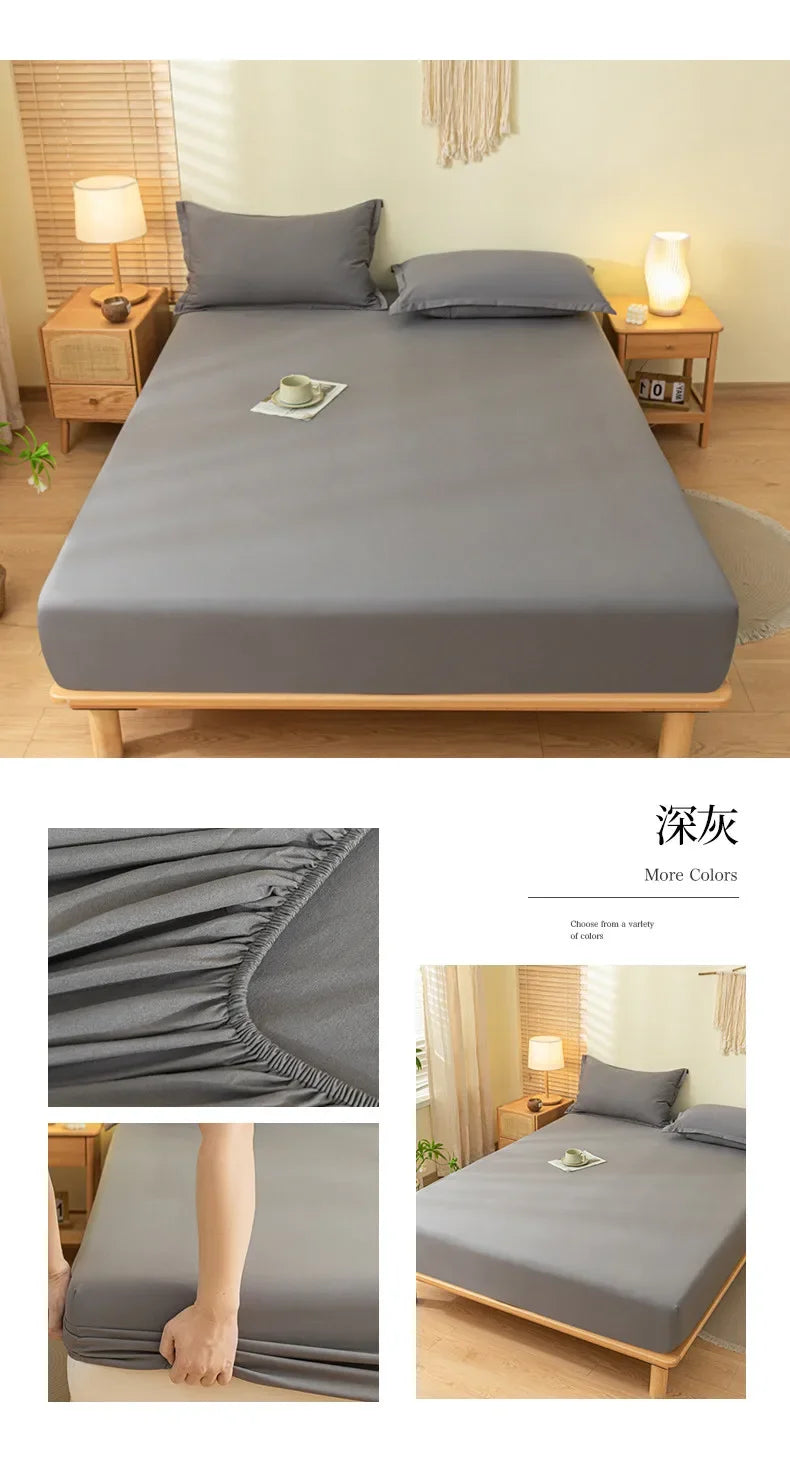 2 People Luxury Double Bed Bed Sheet Elastic Fitted Sheet Mattress Cover Couple Bed Linen 150/180x200 Bedding Queen King Size