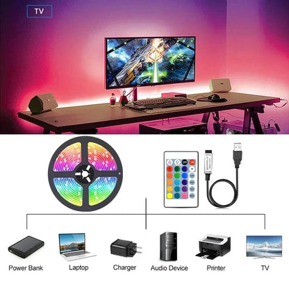 USB LED Strip Lights RGB 5050 Led Light Bluetooth App Control Flexible LED Lamp Ribbon For Room Decor TV BackLight Diode Tape