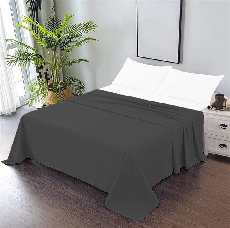 Soft Egyptian Cotton Bed Sheet Home Textile Luxury 400TC 100% Cotton Flat Sheets Bed Linen Single Queen King Size Bedspreads