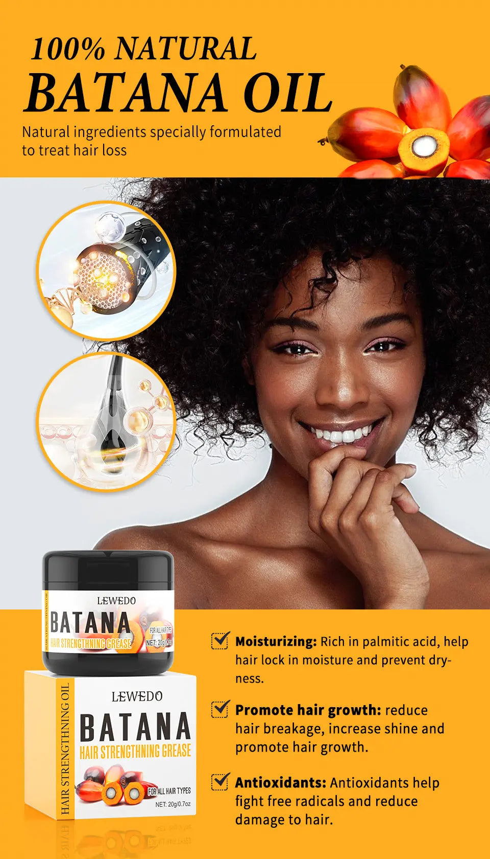 Fast Hair Growth Oil Africa Crazy Traction Alopecia batana Hair Mask Anti Hair Break Hair Strengthener Hair Loss Treatment Spray