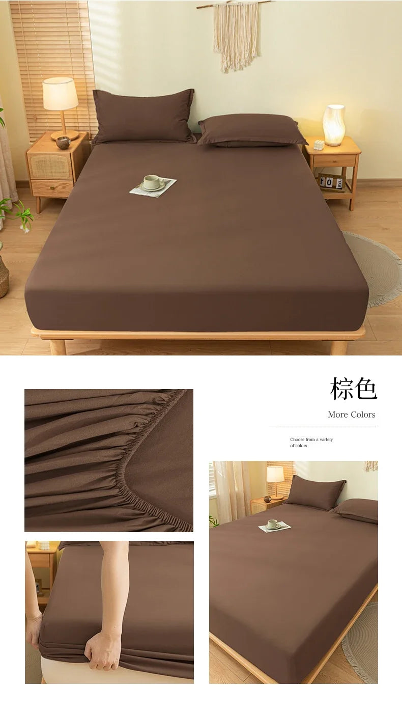 2 People Luxury Double Bed Bed Sheet Elastic Fitted Sheet Mattress Cover Couple Bed Linen 150/180x200 Bedding Queen King Size